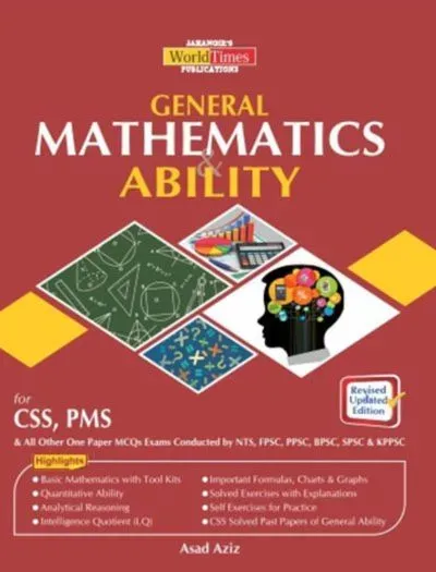General Mathematics Ability CSS PMS By Asad Aziz - JWT book cover