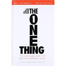 The One Thing book cover featuring the title and authors Gary Keller and Jay Papasan, highlighting productivity and focus.