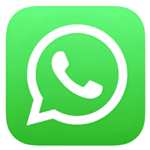 WhatsApp logo icon featuring a green background and a white phone symbol inside a speech bubble, representing messaging and communication.