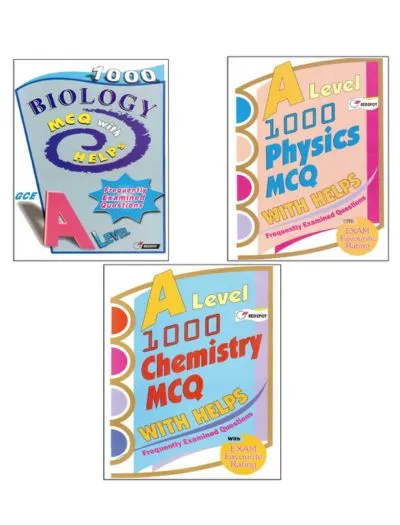 A Level 1000 MCQs with Helps Redspot – 3 Book Bundle Image cover