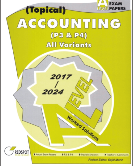 Redspot A Level Accounting 2025 Solved Topical Papers 3 and 4 Book Cover