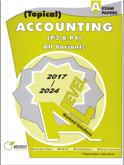 Redspot A Level Accounting 2025 Solved Topical Papers 3 and 4 Book Cover