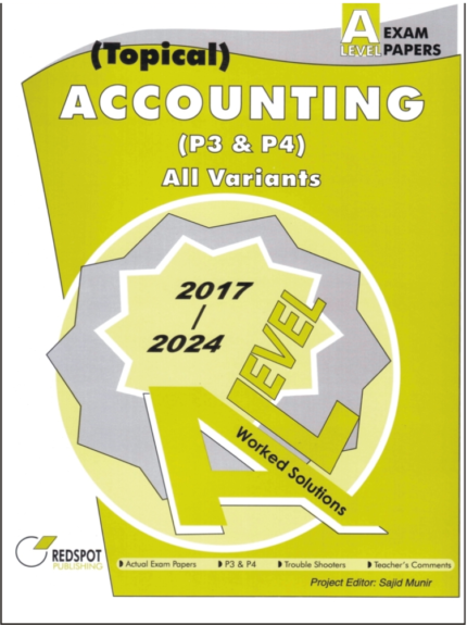 Redspot A Level Accounting 2025 Solved Topical Papers 3 and 4 Book Cover