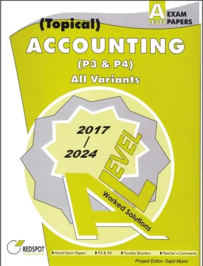 Redspot A Level Accounting 2026 – Topical Papers 3 & 4 Solved Front cover
