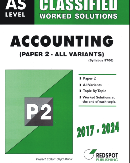 Redspot A Level Accounting Paper 2 Classified – All Variants for 2025 Exams Book Cover