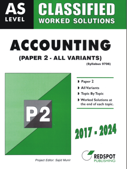 Redspot A Level Accounting Paper 2 Classified – All Variants for 2025 Exams Book Cover