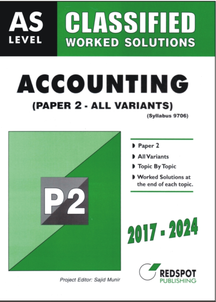 Redspot A Level Accounting Paper 2 Classified – All Variants for 2025 Exams Book Cover