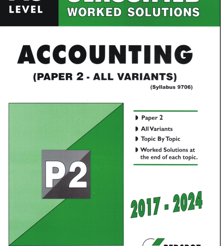 Redspot A Level Accounting Paper 2 Classified – All Variants for 2025 Exams Book Cover