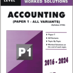 Redpsot AS Level Accounting Paper 1 Classified Worked Solutions 2025 Book Cover
