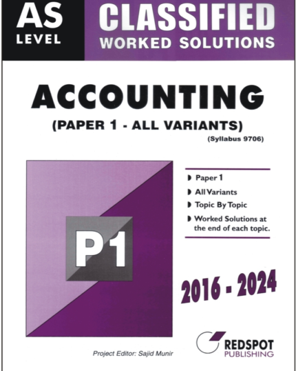 Redpsot AS Level Accounting Paper 1 Classified Worked Solutions 2025 Book Cover