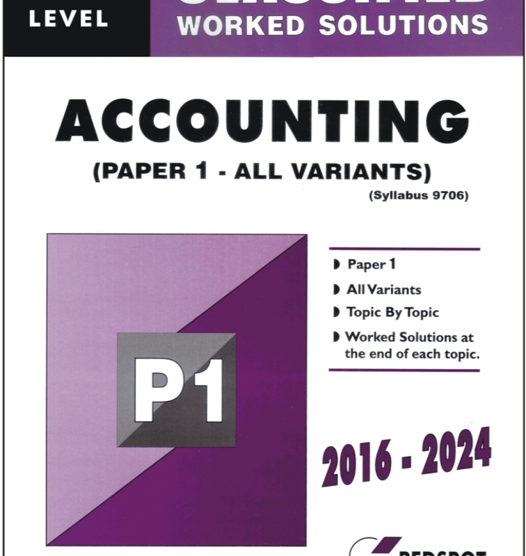 Redpsot AS Level Accounting Paper 1 Classified Worked Solutions 2025 Book Cover