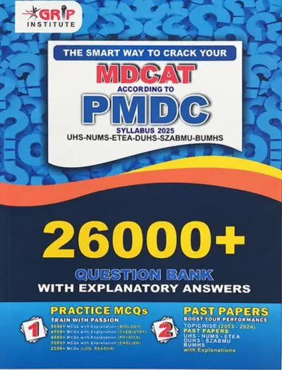 GRIP MDCAT 26000+ Question Bank 2026 Cover