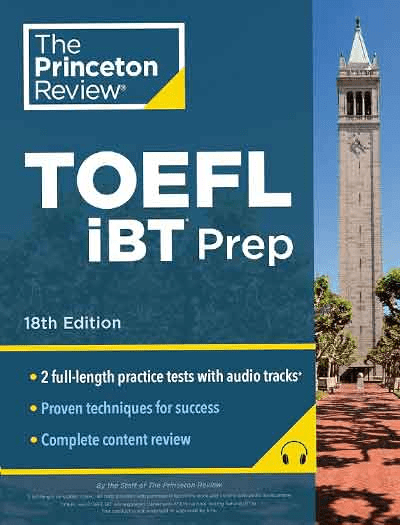 The Princeton Review TOEFL iBT Prep 2025 18th Edition Book Cover