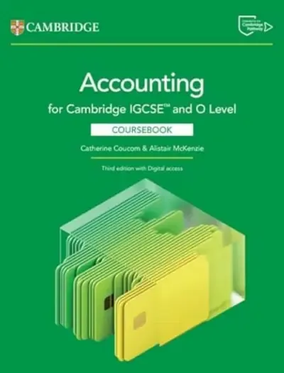 Cambridge IGCSE and O Level Accounting Coursebook 3rd Edition book cover